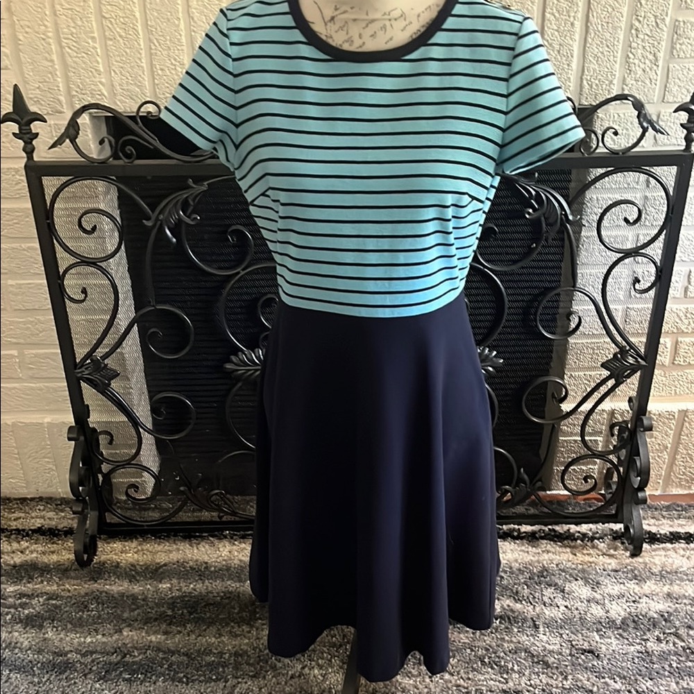 TALBOTS CLASSIC Striped Blue and Navy Women's Skirt